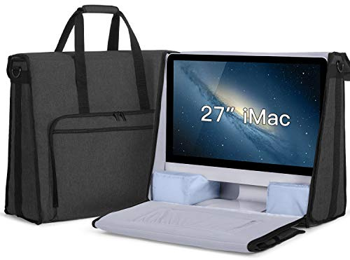 Damero Carrying Tote Bag Compatible with Apple 27 iMac Desktop Computer, Travel Storage Bag for iMac 27-inch and Other Accessories, Black