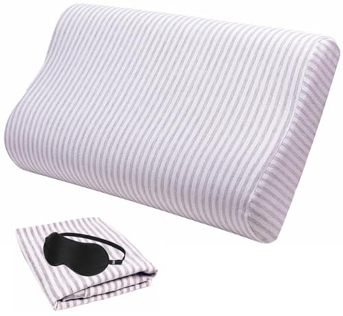 Replacement Pillow Case for Memory Foam Neck Pillow,Zippered Pillow Cover,Soft Cotton Pillow Protector for Cervical Pillow,Latex Pillow…