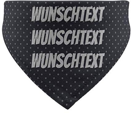 printplanet® - Hundehalstuch mit Name oder Text - Halstuch für Hunde - Layout Dreizeiliger Text - Größe S