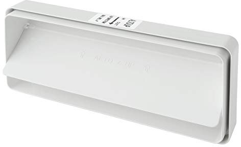 La Ventilazione CVL229B - Acoplamiento de 220 x 90 mm con válvula de mariposa para tubos rectangulares de plástico ABS. Color blanco