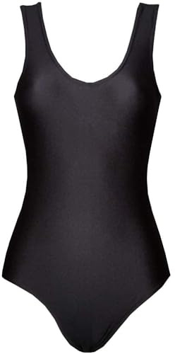 SHADOW DANCE UK - Girls Sleeveless Gymnastics Leotards for girls - Kids Black Ballet Leotard - Ideal for School Dance Sport - Ballet Leotards with Skirt Tutu Ballerina Outfit - Black 5-6 Years