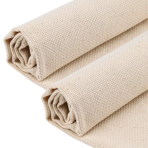 LUTER 2 Stück 67 x 50 cm Nähstoff, Baumwollstoff, Mönchstoff, für Stanznadel, Teppichnadel und Klemmnadel