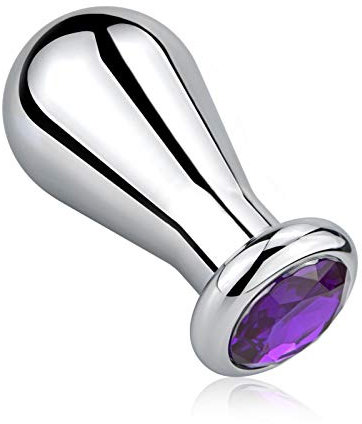 SXOVO Metallo Plug Anale Plug Analesex Toy con Diamante Viola Dilatatore Anale a Bulbo Sesso Anale Butt Plug Sex Toys Uomo Donna Coppie (S)