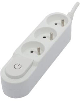 Multiprise Design 3x16A + Interrupteur et fiche Plate - Chacon