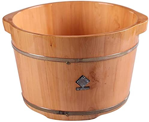 Foot Tub Wooden Foot Basin Household Foot Soaking Basin, Wooden Foot Washing Bucket, 26cm High Footbath, Sauna Foot Bath Barrel, Pain Fatigue Relief Foot Washing Barrel (Color : 1),Natural Thicken Foo