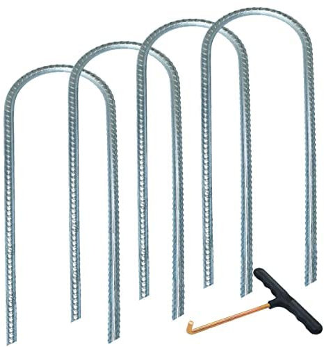 synoratory Trampolinpfähle Anker Hochwind-Strapazierfähiges Trampolinanker-Set U-Typ, scharfe Enden, Sicherheits-Bodenanker