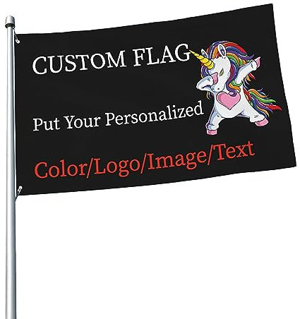 NIBABA Dekorative Personalisierte Flagge Banner, Einseitig Doppelseitig, Schwarz, 3x5 FT (90x150cm), Patriotisch, Anpassbar, Unisex, Für Innen- und Außenbereich