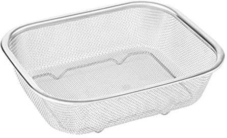 HAMIL Stainless Steel Mesh Strainer Basket - Rectangle Colander Mesh Basket Strainer - Frying Basket, Sieve Sifters for Food Tea Rice Oil Fruits Vegetable