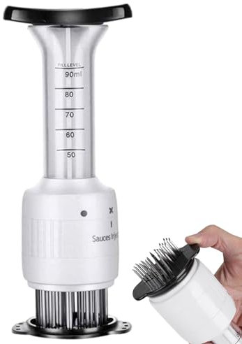 Goowafur Ablandador de Carne Manual,Jeringa para ablandador de Carne - Jeringa para Alimentos Jeringa para Adobo y Carne,Herramientas de Cocina con Aguja para Adobo de Carne, ablandador de Carne