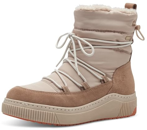 Tamaris COMFORT Damen Winterstiefeletten zum Schnüren Gefüttert Wasserabweisend, Beige (Beige), 39 EU