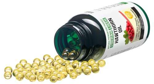 Siberian Green Capsule di olio di semi di biancospino, 200 capsule molle, raccolte selvatiche della Siberia Altai spremute a freddo non raffinate