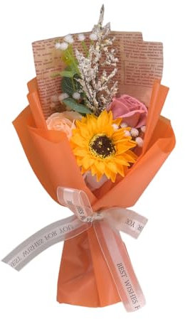 Zgehnao Rosensträuße, künstliche Rosensträuße, Raumdekoration, Seifenblätter, Blumensträuße für Abschlussfeier, Valentinstag, Jahrestag