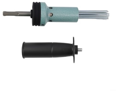 Electric Hammer Needle Scaler Adapter SDS Compatible for Rust Removal Concrete Drilling and Preparation with 18 Needle Force Distribution and Hardened Steel