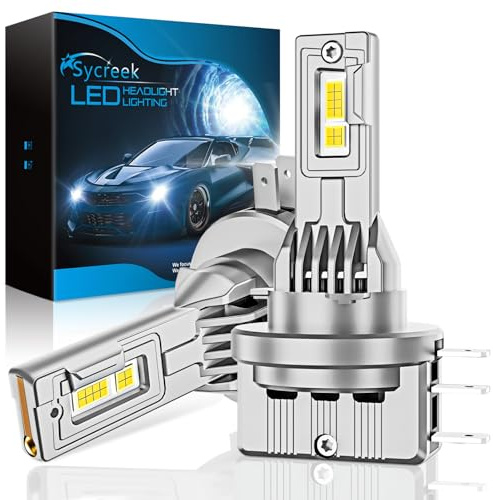 Sycreek Lampadine LED H15,100 W 30000 LM 6000 K Bianco per fari auto, anti errore Canbus, kit di ricambio per lampadine allo xeno DRL,2 lampadine H15 LED