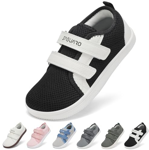 SAGUARO Zapatillas Barefoot Niños Calzado Deportivas - Puntera Ancha & Zero-Drop Sole para Adecuado Colegio y Causal,Gr.25-35