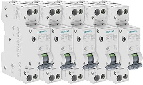SIEMENS - Lot de 5 Disjoncteurs électriques phase + neutre 10A