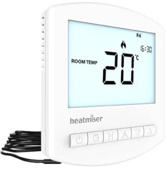Heatmiser Slimline e Electric Digital Programmable Thermostat with Floor Probe