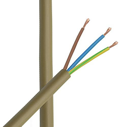 5m Zuleitung Gold H03VV-F 3 x 0,75qmm PVC isolierte Schlauch-Leitung 3G Leuchtenkabel Lampenkabel Kabel Stromkabel