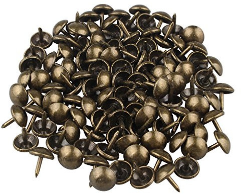 HALJIA 100 Stück 8 x 10 mm Polsterung Ziernägel Vintage DIY Dekorative Möbel Nagel für Schmuck Geschenk-Box Sofa Dekoration Bronze