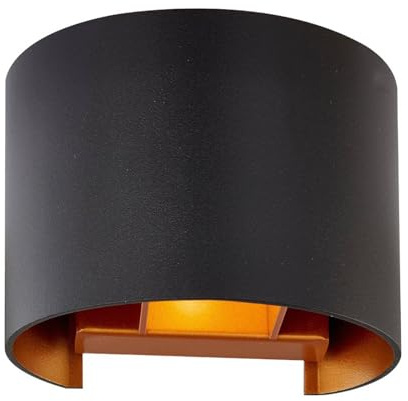 Arcchio Wandlampe Schwarz Gold, einstellbares Uplight und Downlight Wandleuchte innen Up and Down Leuchte Wandbeleuchtung Wohnzimmer ohne Leuchtmittel