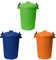 M1SS (Set of 3) 50 Litre Blue, Orange and Lime Green Heavy Duty Plastic Clip Lock Lid Bin Indoor or Outdoor Rubbish, Trash Can, Dustbin Waste or Storage of Animal Feed.
