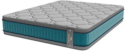 Cecotec Colchón Híbrido Flow 8990 Hybrid 150x190. Multicapa, Núcleo de Muelles Ensacados SpringCore y Viscoelástica ViscoCare+, Altura 32 cm, Firmeza Medio Alta, SeparateMuv & BreathSoft+