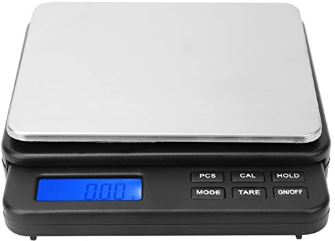 Bilancia da Cucina per Alimenti, 1000 G / 0,01 G Mini Bilancia da Cucina Digitale Ad Alta Precisione Bilancia Elettrica con Display Retroilluminato Blu (Nero)