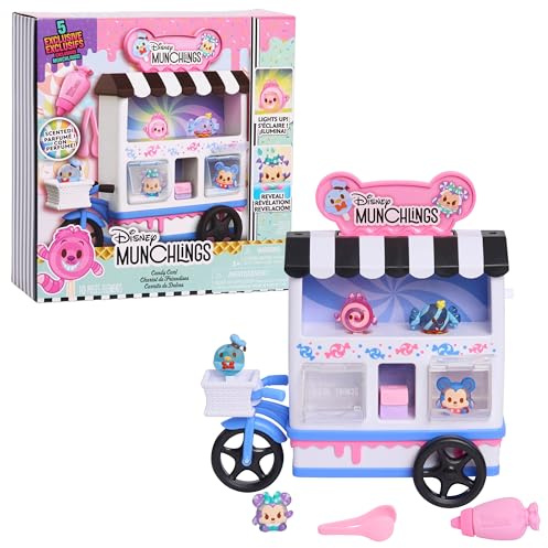 Just Play Disney Munchlingsvagn lekset, 13 delar, 2,5 cm stora överraskningsfigurer att samla, barnleksaker från 3 år