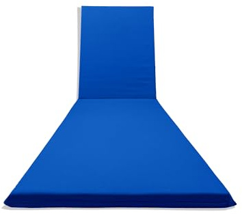 Il Tuo Artigiano Design Vattentät och avtagbar solsäng kudde - Madrass för strandsoffa, avkoppling 190 x 60 cm, tjocklek 6 cm (Blå)