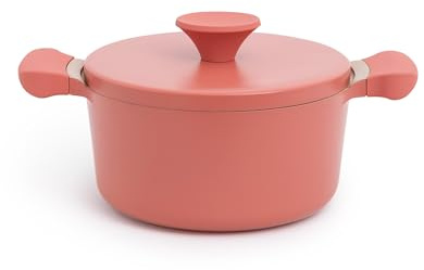 CREATE/POT STUDIO/Casserole en aluminium Ø24 cm avec revêtement céramique brique/Antiadhésive, design rétro, compatible avec tous types de cuisinières, résistante et durable, sans PFOA