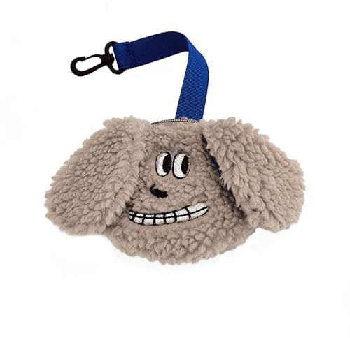 Porta Sacchetti per Escrementi Cane, 2 Pezzi Supporto per Sacchetto Rifiuti Cani in Peluche a Mani Libere con Moschettone per Tutti i Guinzaglio (Non Include Sacchetti per Escrementi)