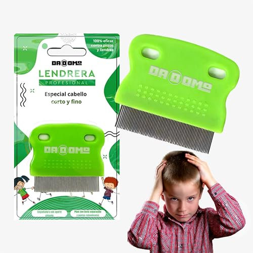 Dadomo, lendrera, lendrera pidocchi, pettine per pidocchi, lendrera professionale con plettri corti e separazione tra di loro, speciale capelli corti e sottili, facile da pulire, con guida digitale