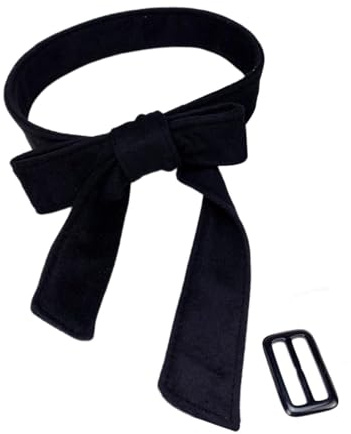 getuse Ceinture en laine pour femme avec boucle, ceinture polyvalente pour trench-coat et veste, accessoire élégant pour l'hiver, bleu marine foncé, taille moyenne