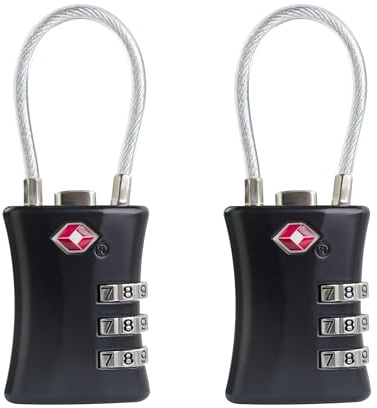 UP Security Cadenas TSA pour bagages, cadenas à combinaison approuvés par la TSA, cadenas avec câble, pour valise, casier de gym, étui à armes, munitions, sac