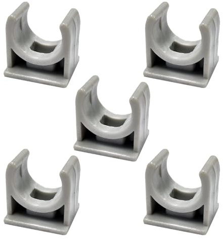 5 Pezzi Clip Fissatubo a Scatto Diametro 16mm per Tubo Rigido e Flessibile da 16mm Colore Grigio IP40