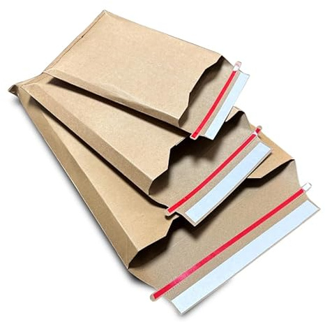 Premium 400gsm Rigid Book Mailers – Heavy Duty Cardboard Envelopes | Bend-Proof, Self-Seal, Eco-Friendly Packaging for Books, Documents & Media | Protective Kraft Mailers for Safe Shipping (10)