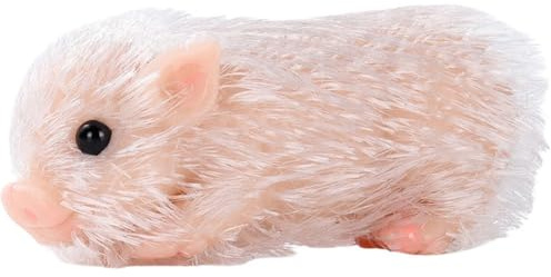 Ericetion Giocattolo di Maiale in Silicone, Carino, in Miniatura, Giocattolo di Animali Reborn, Interessante, Giocattolo di Maiale con Corpo Intero in Silicone, con Scatola Regalo per Bambini