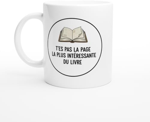 PassionCadeau Mug Blague Humour Page du livre