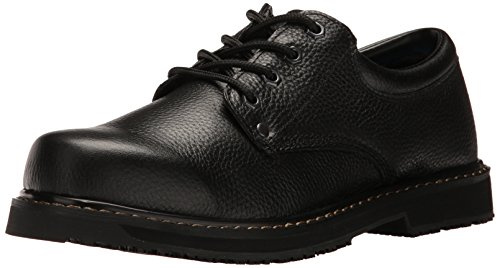 Dr. Scholl's Shoes Men's Harrington II Slip Resistant Work Oxford,Black Leather,9.5 Wide