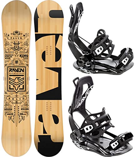 Snowboard Set: Snowboard Raven Solid Classic + Bindung Raven FT360 (161cm + FT360 Black L)
