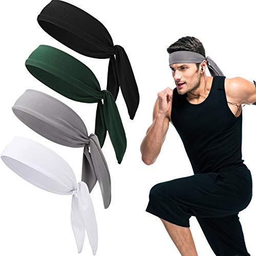 4 Pcs Sports Tie Headbands Men Women Karate Ninja Headband Tennis Head Tie