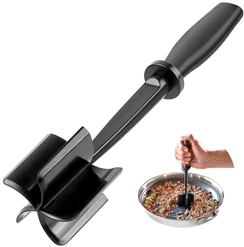 Meat Chopper, Hamburger Chopper, Premium Heat Resistant Mix Chopper, Ground Beef Chopper Tool & Meat Fork, Potato Masher,Safe for Non-Stick Cookware