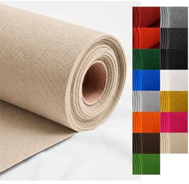 Jardin202 - Moqueta Ferial 1m de Ancho | Fieltro punzonado a Medida | Alfombra para Eventos y ferias | 1 Metro (Ancho) x 5 Metros (Largo) (27 - Beige)