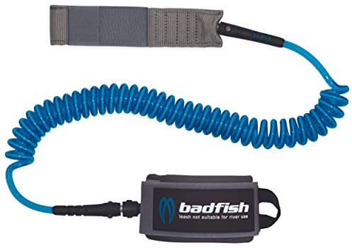 Badfish 11' Coiled Ankle Leash | SUP Stand up Paddling Leash | Longboard Leash | Neoprene/Velcro Ankle Cuff