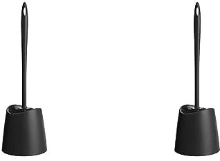 Tatay Escobilla de Baño WC Estandar, de Polipropileno, Cepillo Negro, Libre de BPA, Fabricado en España, Color Negro, Medidas 12 x 12 x 38 cm (Paquete de 2)