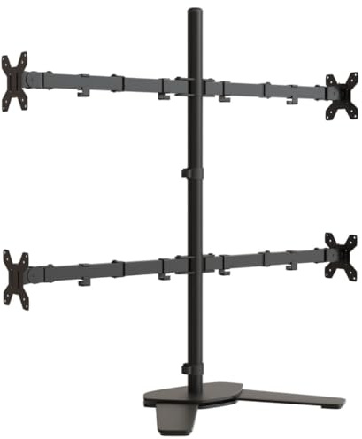 vidaXL Skärmfäste för 4 skärmar svart stål VESA 75/100 mm, skärmstativ, monitorfästen, skrivbordsfäste, monitorfäste, monitorstativ, skrivbordsfästen