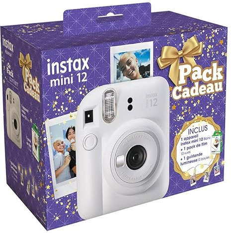 FUJIFILM Instax Mini 12 Blanc Pack Cadeau