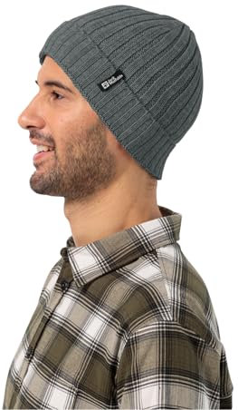 Jack Wolfskin Unisex Rib Knit Beanie-Mütze, Slate Green, Einheitsgröße EU
