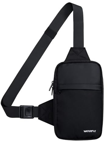 WATERFLY Umhängetasche Crossbody Brusttasche Schultertasche: Sling Bag Tasche Herren Klein Handtasche Crossover Crossbag Schulter Männer Handy Bauch Sportarten Wandern