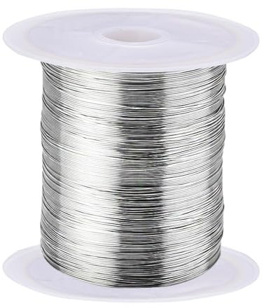 1 Rolle 304 Edelstahldraht,Silberdraht zum Basteln,Edelstahl Draht 100 m x 0.5 mm,Biegbarer Basteldraht,Draht Stainless Steel mit Spule für Schmuckherstellung, Heimwerken, Basteln (Silber)